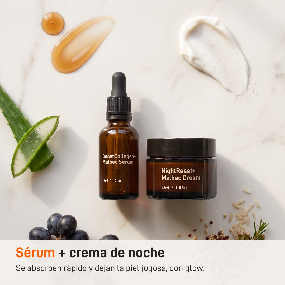 Sérum y crema de noche: se absorben rápido y dejan la piel jugosa