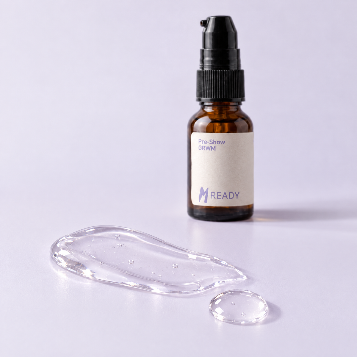 Textura del serum Pre-Show: gel transparente y liviano