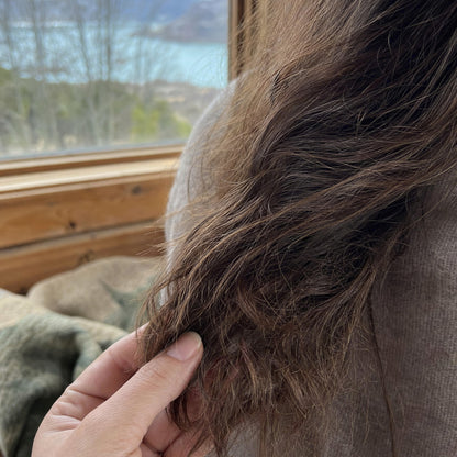 Puntas del pelo con el bálsamo