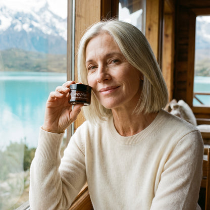Mujer de 58 años con el Patagonia Rescue Balm